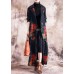 Fashion plus size maxi coat fall trench coats red prints  overcoat