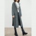 fine black woolen outwear oversized big pockets long coats hooded jackets