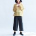 yellow green fashion cotton sweater oversize side open cable knit hollow out sweaters