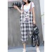 fashion women casual cotton plaid jumpsuit pants plus size cartoon print strap pants