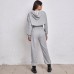 2022 European and American Cross border Women's Spring Hoodie Loose Vest Sweatpants Slow Running Three piece Set