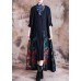 2019 Loose Coats fall black print Button Down Women Coats